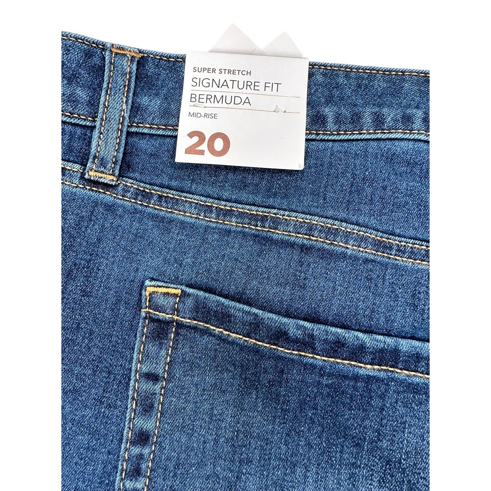 NEW Lane Bryant New Dark Wash Mid Rise Stretch Bermuda Denim Shorts 20 XXL NWT D - Picture 3 of 3
